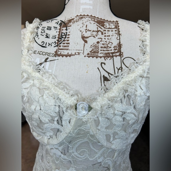 Private Luxuries Vintage Babydoll Lace Mini Dress size Large - Picture 2 of 10